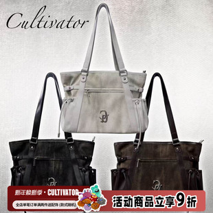 Cultivator原创小众复古晕染拼接大容量通勤手提单肩托特包2025冬