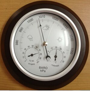 大气压计温度湿度计时间表工艺礼品晴雨表复古气象站批量定制圆形