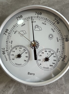 130mm平原气压计温湿度表家庭气象站工艺品经典款式欧美流行pifa