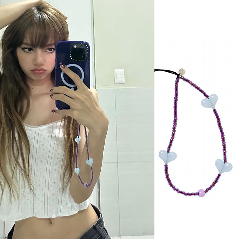 Lisa同款爱心手机链挂绳