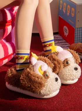 小狗棉拖鞋女包跟2025新款室内居家居可爱慈溪毛毛绒拖鞋女款冬季