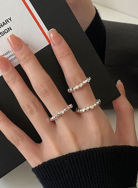 s925纯银戒指女碎银子小设计食指