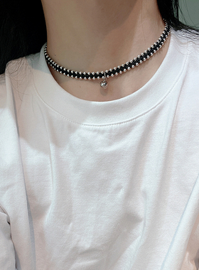 925纯银手工编织女短款项链颈链