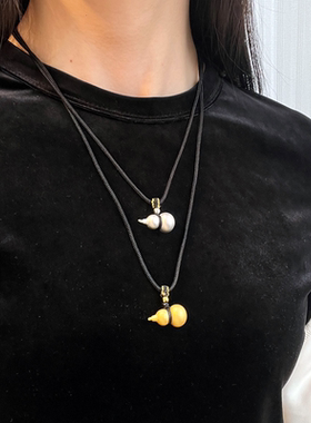 足银999女福禄葫芦K金色吊坠项链