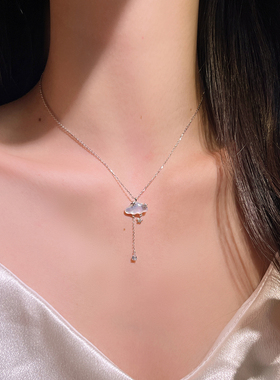 轻奢流苏云朵s925纯银项链女小众设计感流苏锁骨链高级感气质礼物