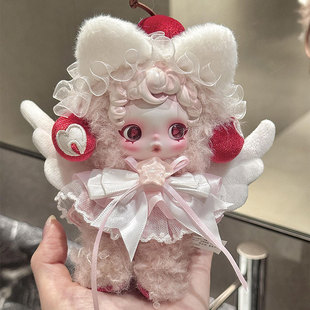 仅娃衣】适用于sp不眠剧场星期三15cm搪胶玩偶娃衣粉格白纱珍珠装