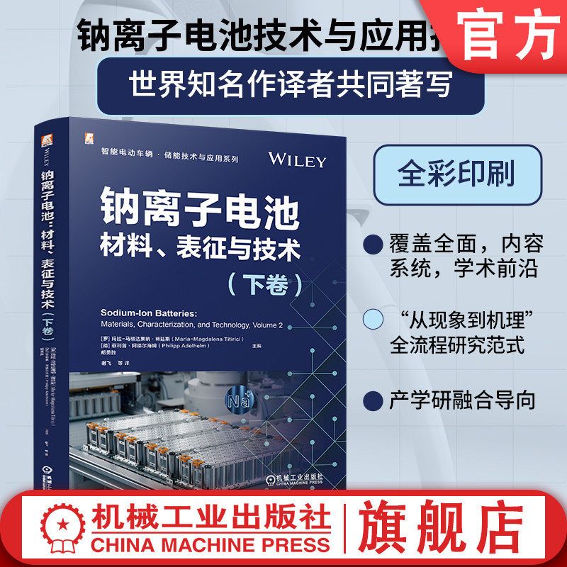 官网现货 钠离子电池：材料、表征与技术（下卷） 玛拉-马格达莱纳&middot;蒂廷斯 锂资源不足 新能源行业 负极材料 石墨 硬碳 合金负极