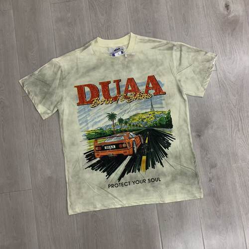 DUAA Hollywood graphic T-shirt青年男女潮牌前后烫钻时尚短袖T