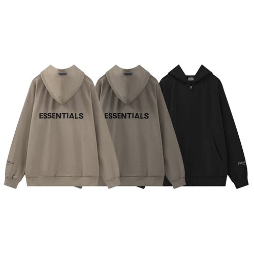 FOG秋冬潮牌essentials高街情侣装宽松拉链开衫休闲连帽外套女ins