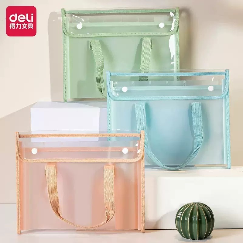 得力透明风琴包多层文件夹大容量