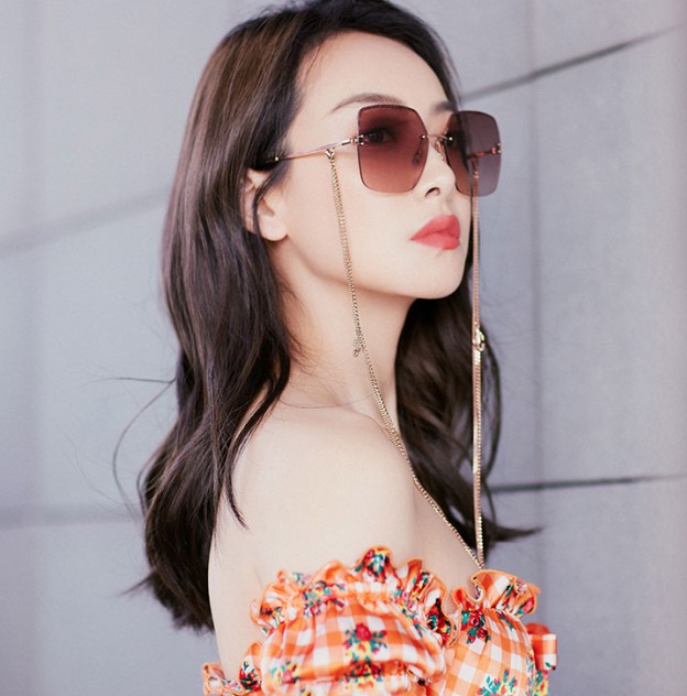 JIMMY CHOO墨镜女宋茜同款方形项链吊坠限量TAVI/S周仰杰太阳镜