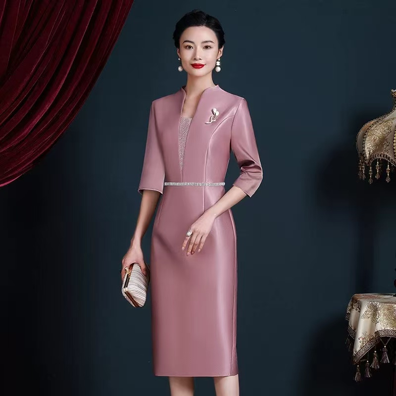 2025新款喜婆婆喜妈妈高端结婚礼服高贵婚宴连衣裙平时可穿