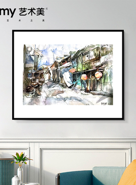 樊小渭 现代简约治愈系小众ins风风景街景建筑物挂画客厅装饰画