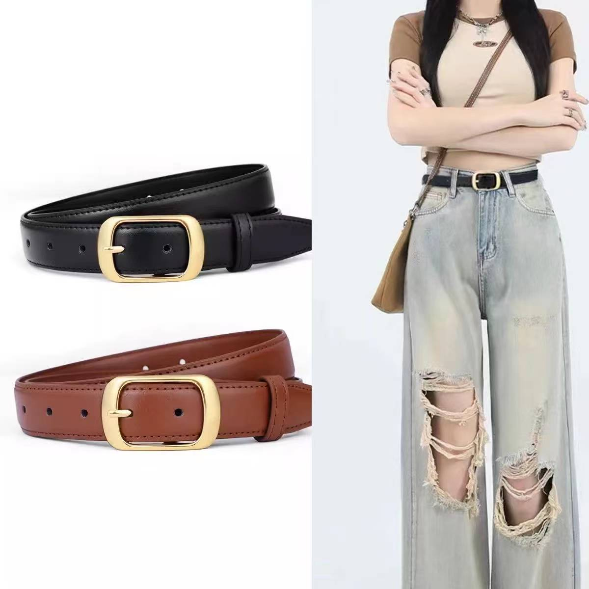皮带男女年轻人针扣ins风潮流韩版时尚裤腰带裤带青年腰带男学生