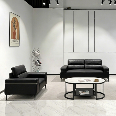 办公室沙发茶几组合商务会客洽谈接待室休息区简约现代三人位组合