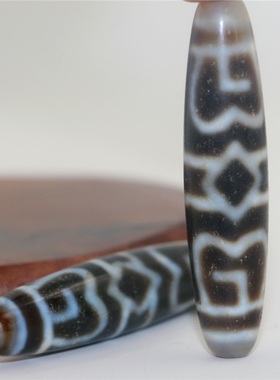 西藏真品莲师法帽天珠手串玉髓