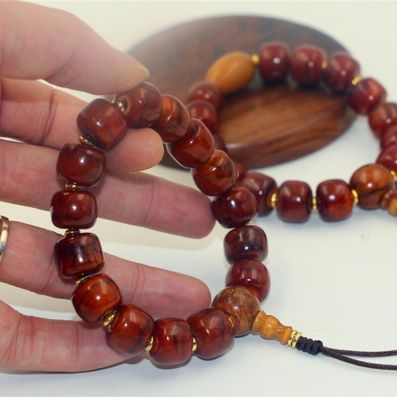 西藏正品牦牛骨桶珠手串佛珠念珠男款骨串手链手持把件DIY配珠饰