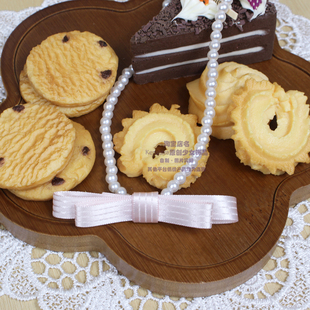 日系ins量产型复古vintage仿珍珠项链日制丝带缎带蝴蝶结双层少女