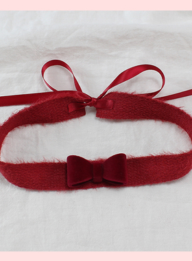 圣诞节新年锁骨链项链绑带甜美