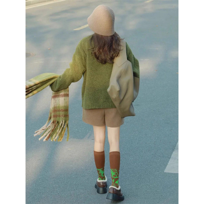 小个子软糯针织开衫圆领宽松