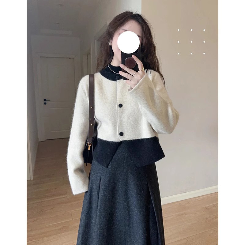 小香风撞色浣熊绒毛衣女秋冬新款慵懒风针织开衫短款外套宽松上衣,女装/女士精品,毛衣,淘宝优惠券,粉丝福利购,淘宝优惠卷