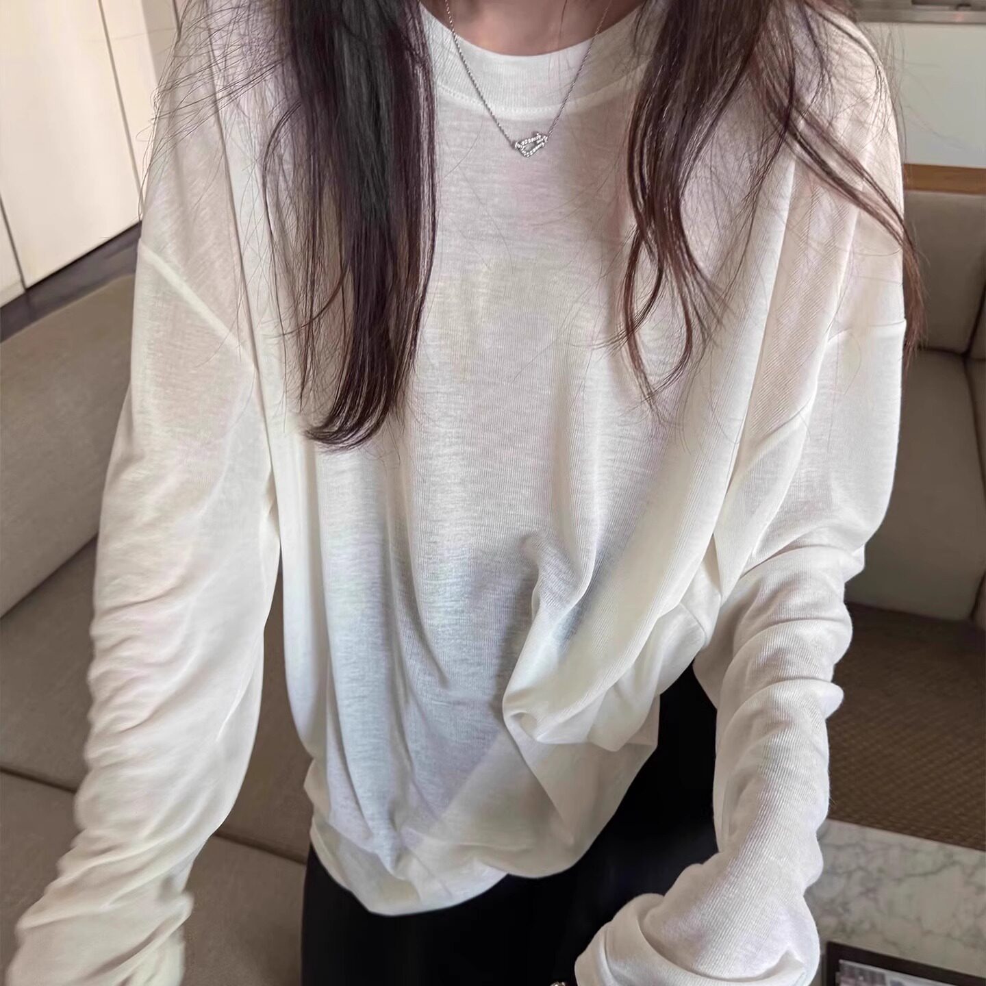 冰丝防晒罩衫长袖t恤宽松上衣薄