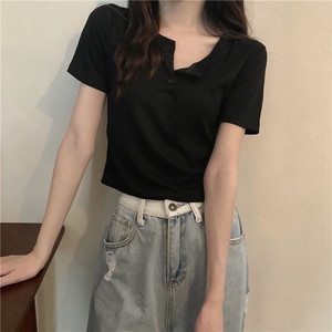 bm冰丝女百搭修身显瘦短袖t恤