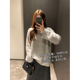 高级感细闪亮片灰色毛衣女秋冬独特漂亮宽松针织衫 内搭可外穿上衣