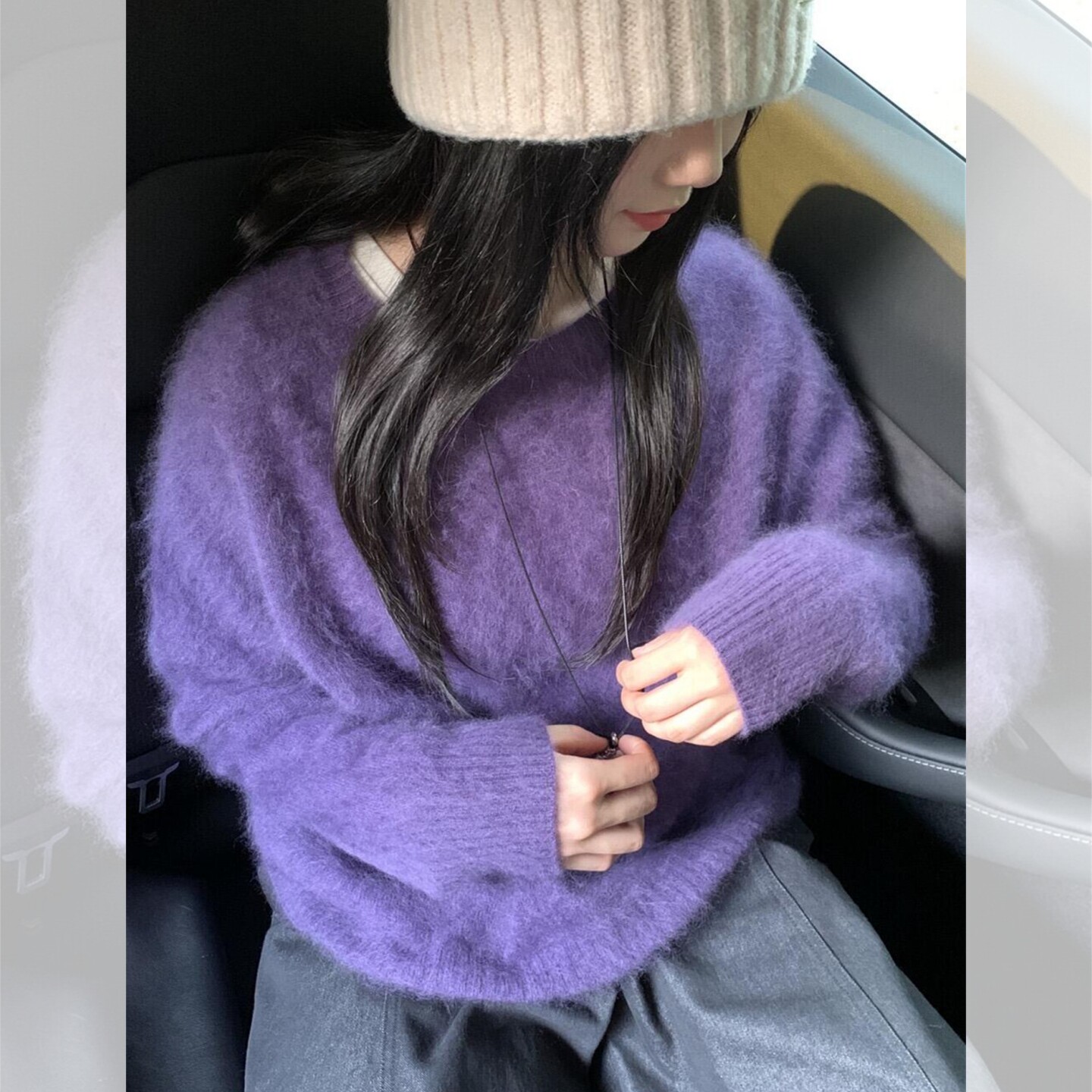 巨好看马海毛衣宽松软糯针织衫厚