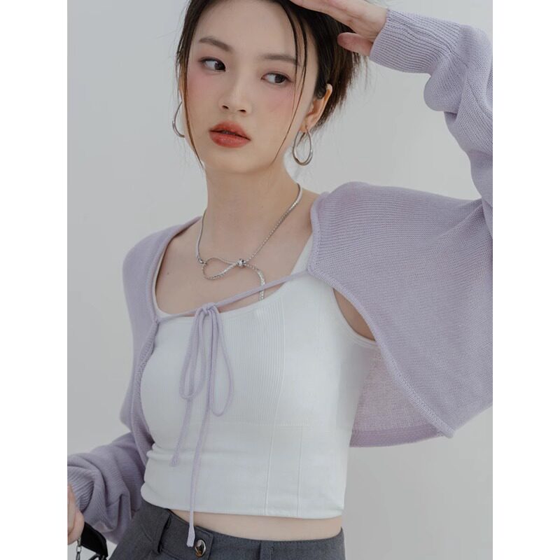 追媚针织开衫v领设计感