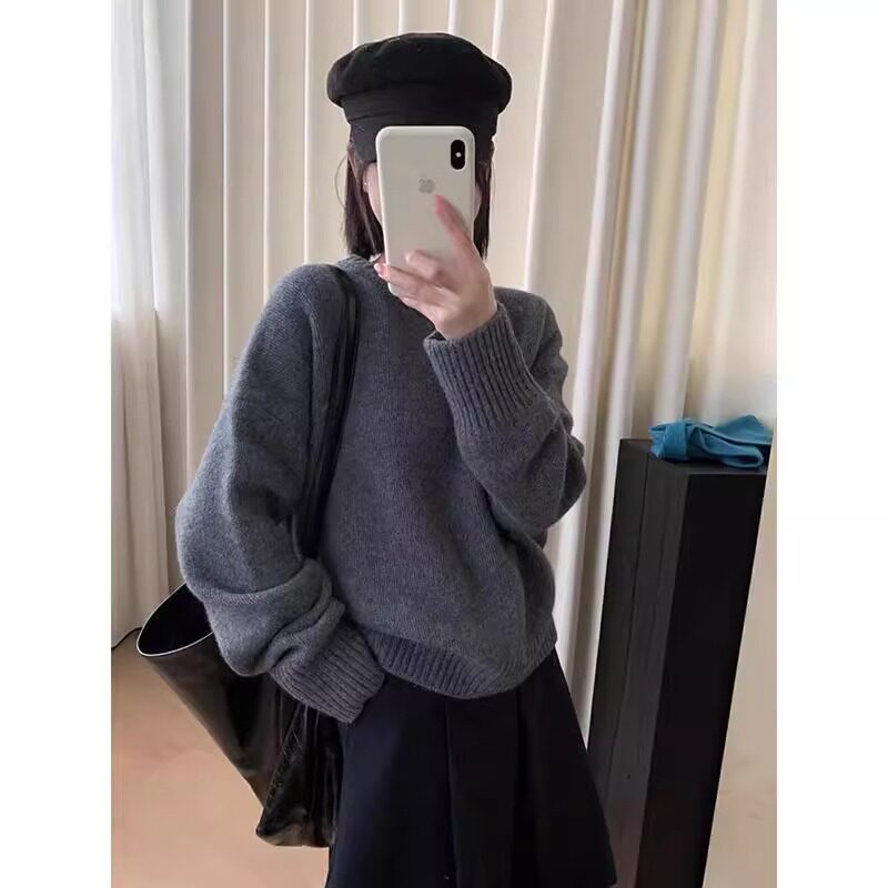 复古浣熊绒毛衣宽松软糯针织衫冬