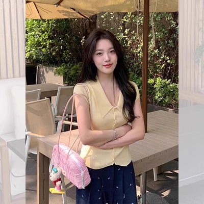 polo领冰丝针织短袖t恤修身上衣