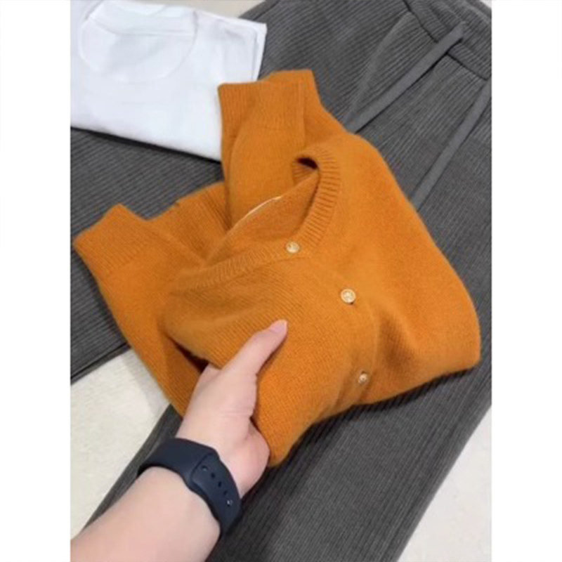 小香风针织开衫宽松短款毛衣外套