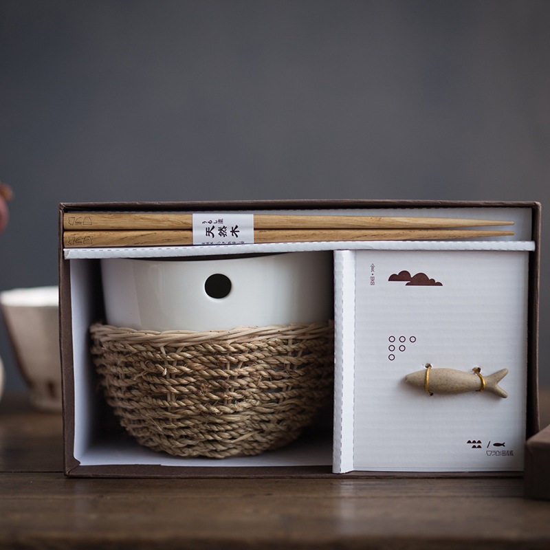 泡面碗韩白瓷碗餐具创意滕托隔热含筷子