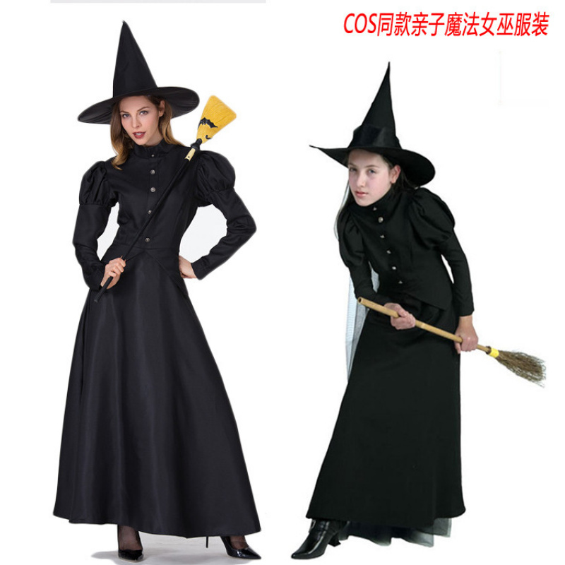 绿野仙踪万圣节亲子黑女巫COS