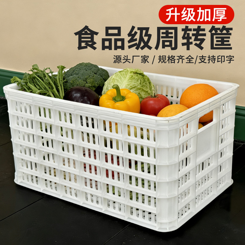 食品级塑料筐加厚长方形蔬菜水果龙虾周转筐镂空仓库储物收纳胶框,收纳整理,收纳箱,淘宝优惠券,粉丝福利购,淘宝优惠卷