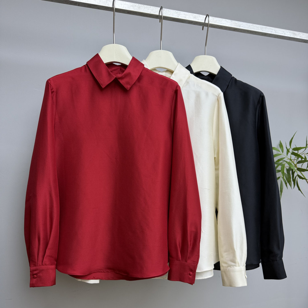 名品港2026春季新款时尚翻领显瘦纯色100双宫丝真丝衬衫上衣136,女装/女士精品,上衣,淘宝优惠券,粉丝福利购,淘宝优惠卷