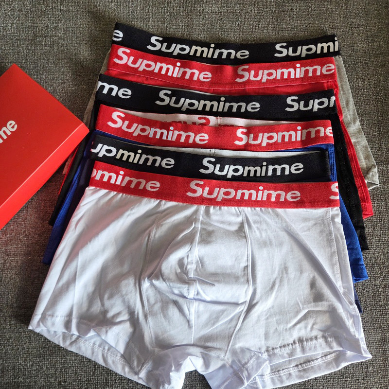 Sup欧美潮牌明星内裤男士四角平角裤时尚红色礼盒本命年英文舒适