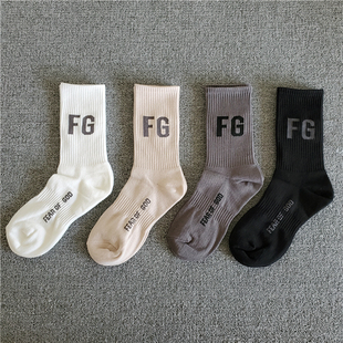 FOG复线FG字母袜子长筒棉高街男女潮牌FEAR GOD运动侃爷百搭配