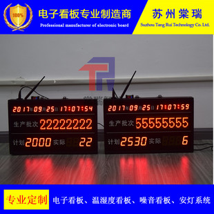 无线生产批次电子看板计划实际产量显示屏按键加减数安灯系统包邮