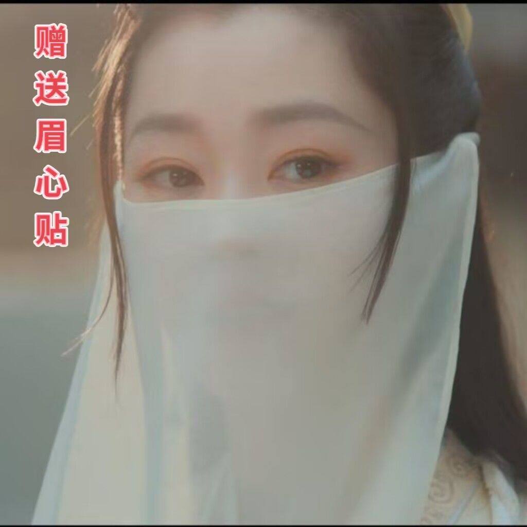 古风仙气飘逸汉服古装搭配中国风面纱仙女遮脸挂耳遮阳面巾女纱巾
