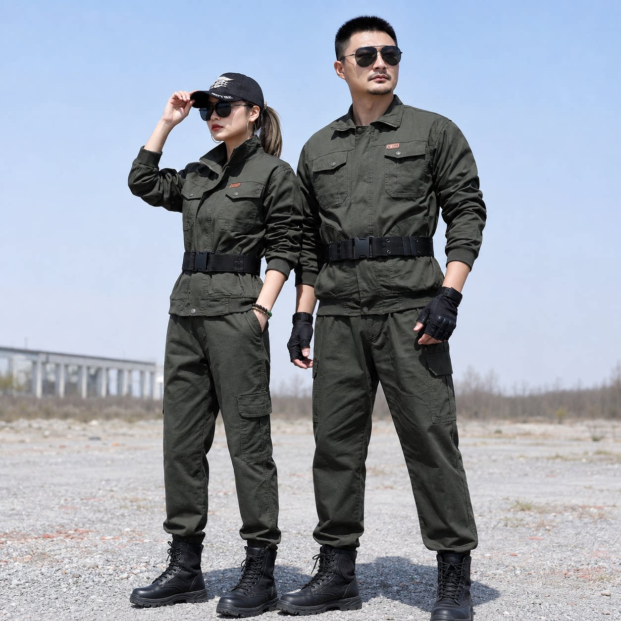 迷彩服工作服套装男士夏季2026新款军绿色休闲耐磨户外劳保服工装