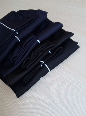 白细条高中学生黑色校服裤子包邮