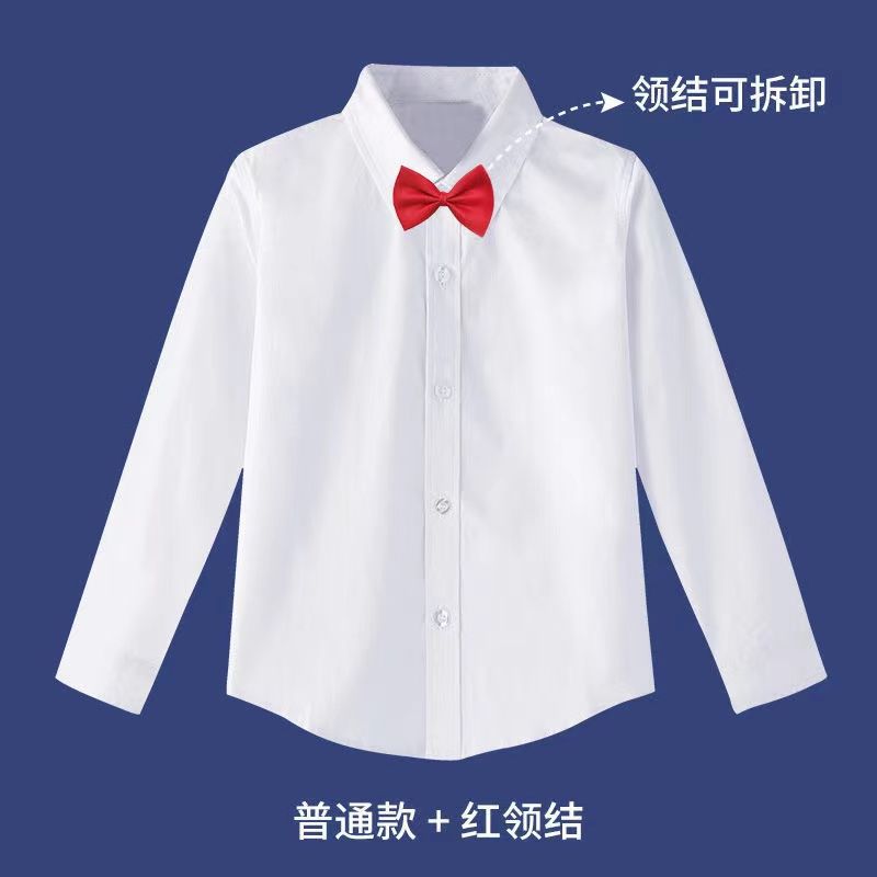 儿童白衬衣男女童白衬衫中小学生校服表演服童装拍照一件代发外贸