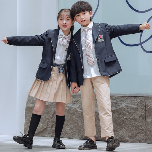 校服班服学生装小学生表演服西服套装幼儿园园服春秋英伦套装