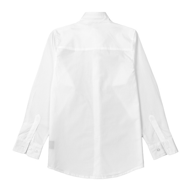 白色立领衬衣长袖男童中大童表演服中小学生校服弹力布衬衣班服