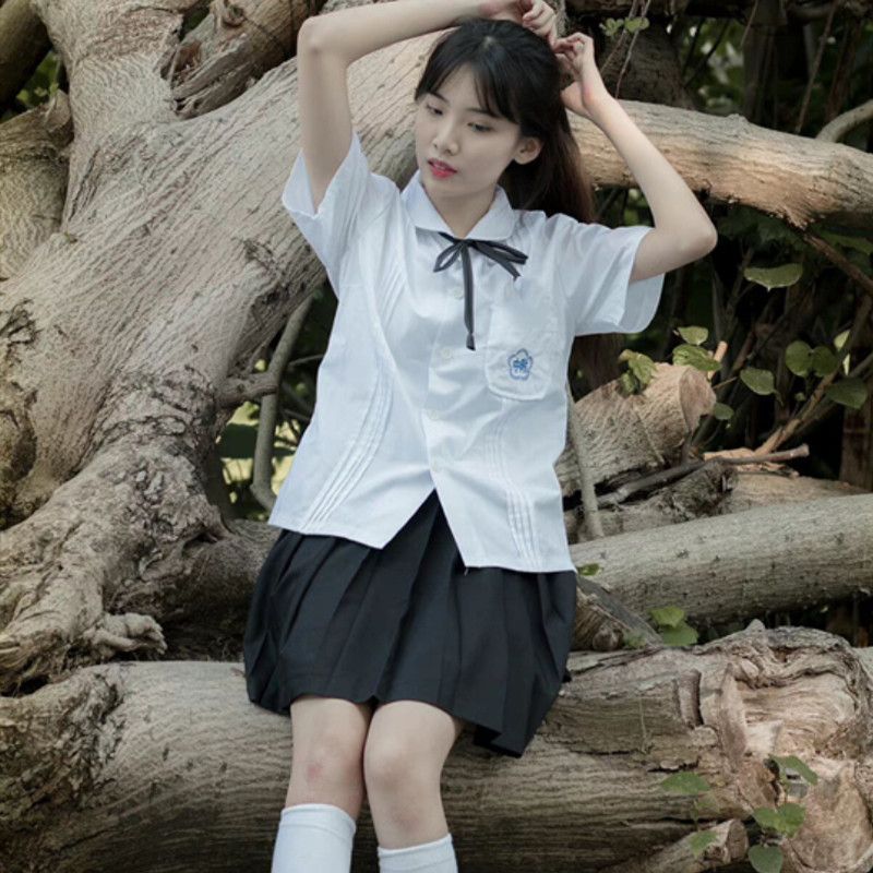 台湾师大附中校服jk白衬衫百褶裙套装学院风初高中学生毕业季班服