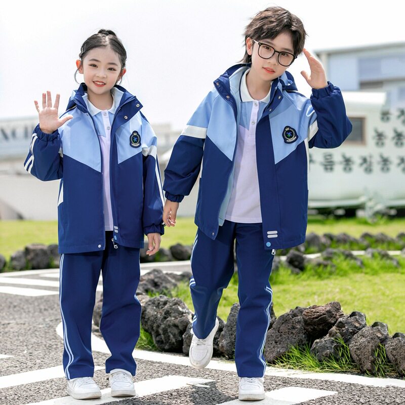 幼儿园园服春秋款小学生校服冲锋衣三件套装儿童运动服男女童班服