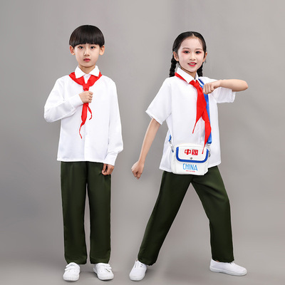 六一儿童演出服爱国小红军小学生大合唱祖国表演服军装建军节表演