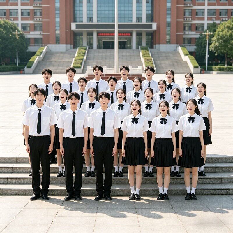 班服夏季学院风高中生毕业季初中学生运动会合唱演出短袖校服套装